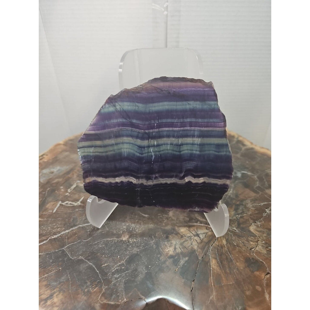 380G Natural beautiful Rainbow Fluorite Crystal flake original stone specimen by CrystalCloud Company