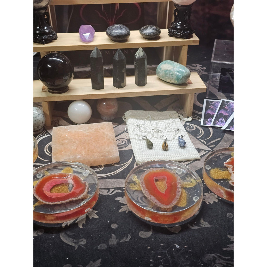 Huge Crystal Collection Lot — Agate Coasters, Towers, Spheres, Necklaces, Candles & More