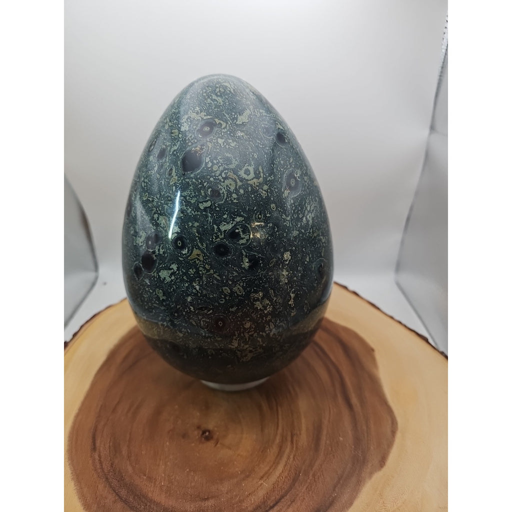 15.2LB Natural Kambaba Jasper Quartz Crystal With Jade Ring Stand by CrystalCloud Company