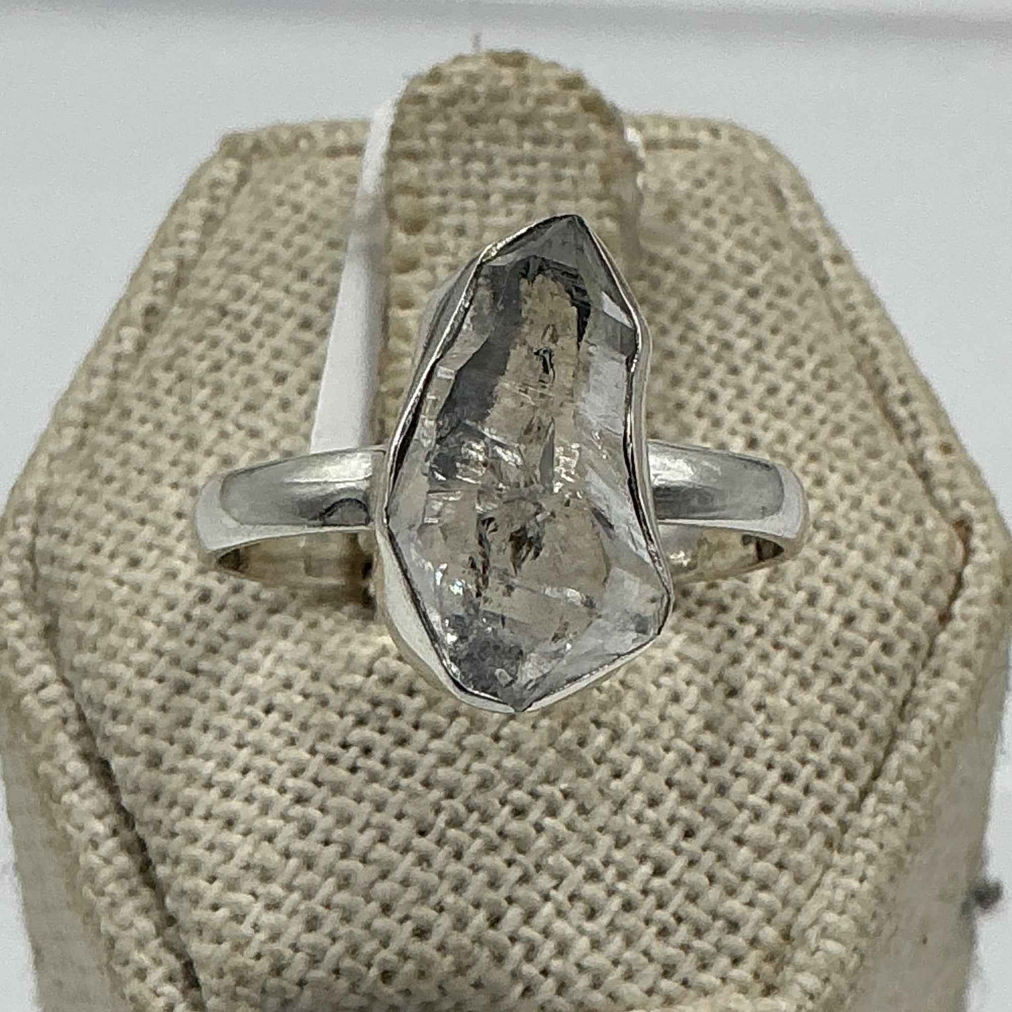 Sterling Silver Herkimer Diamond Ring - Size 10 - Clarity, Intuition & Alignment by Sacred Crystals