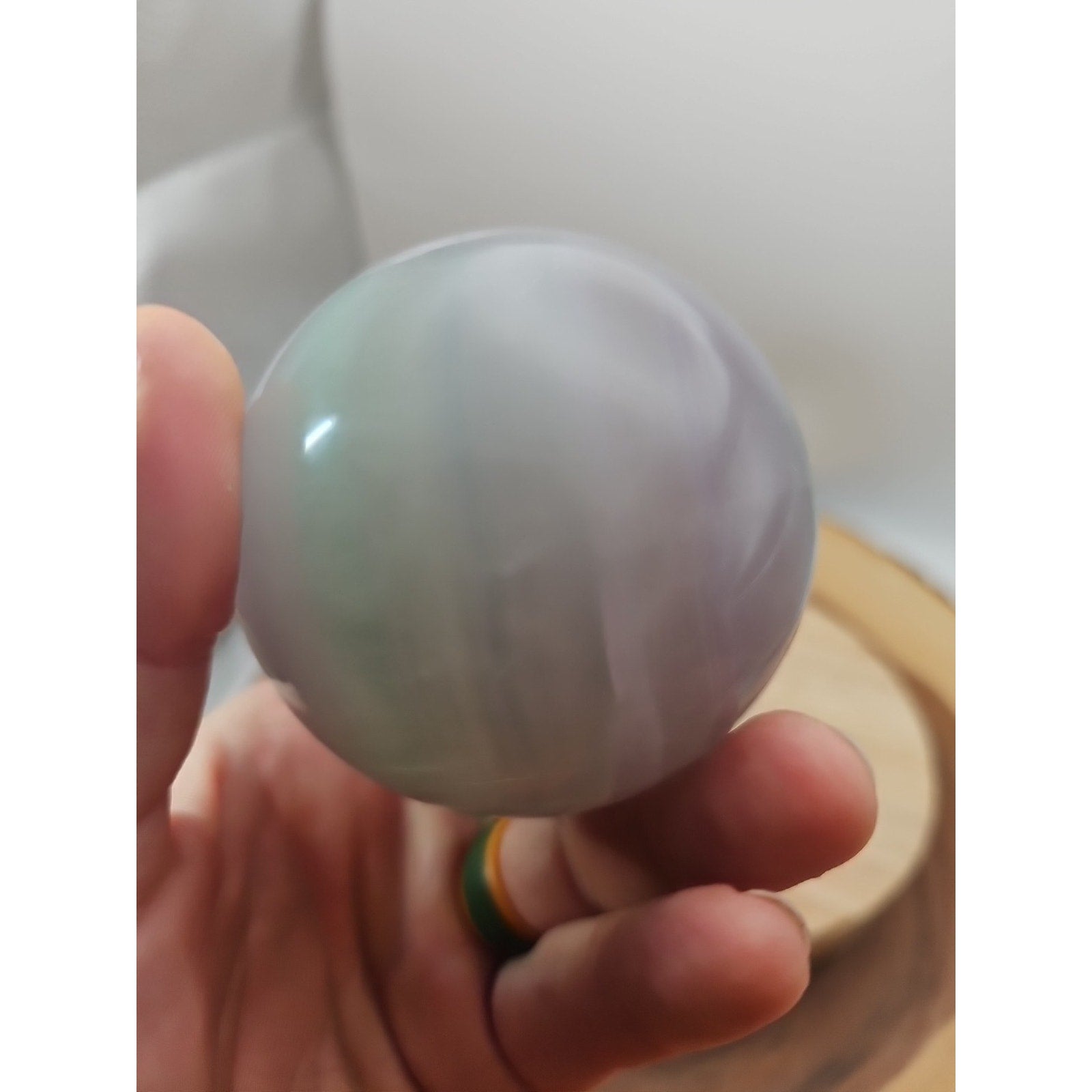 1.17lb Natural Rainbow Fluorite Quartz Crystal Sphere Ball Polished by CrystalCloud Company