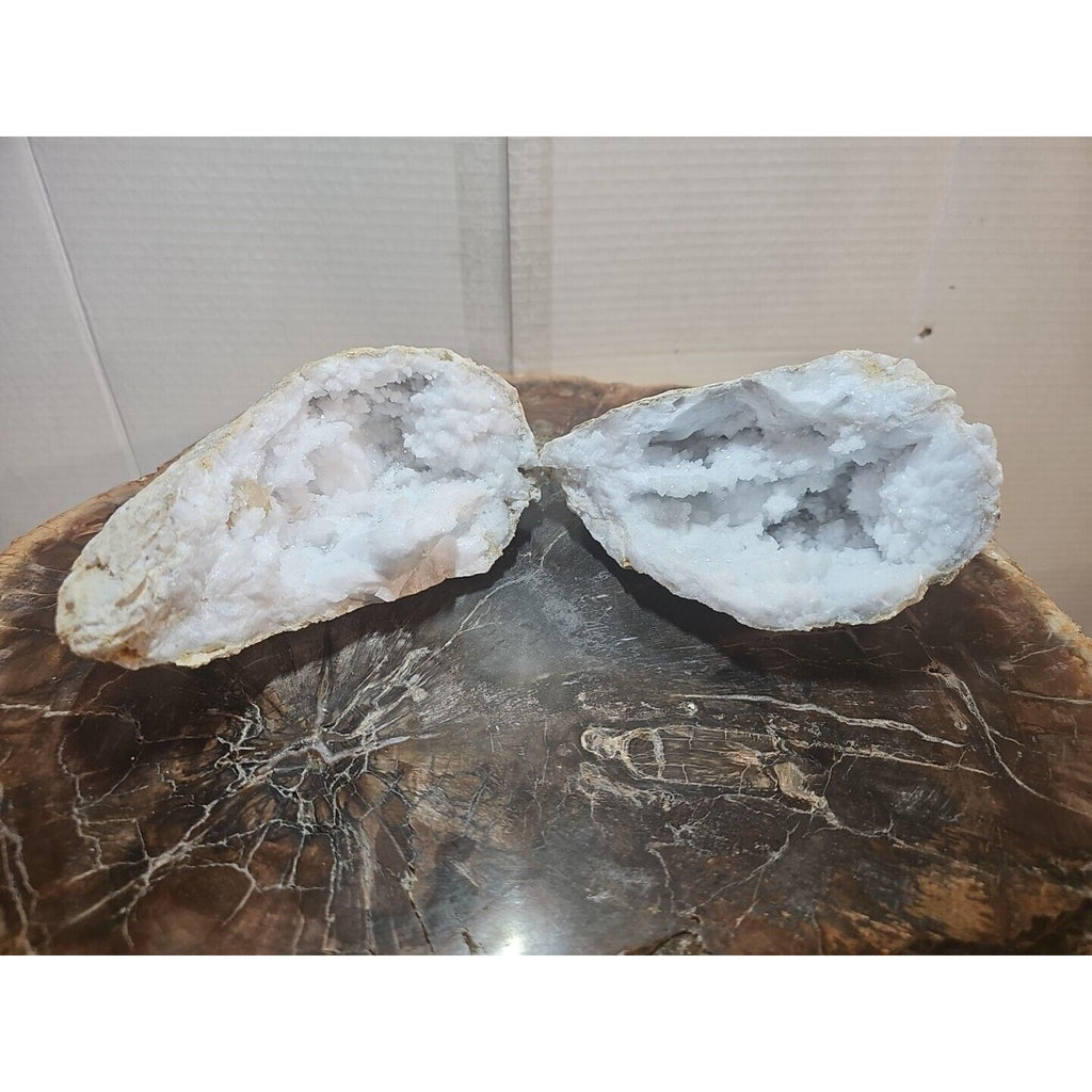 Moroccan Quartz Geode Pair with Display Stands — 3.88 lbs | CrystalCloud Company by CrystalCloud Company
