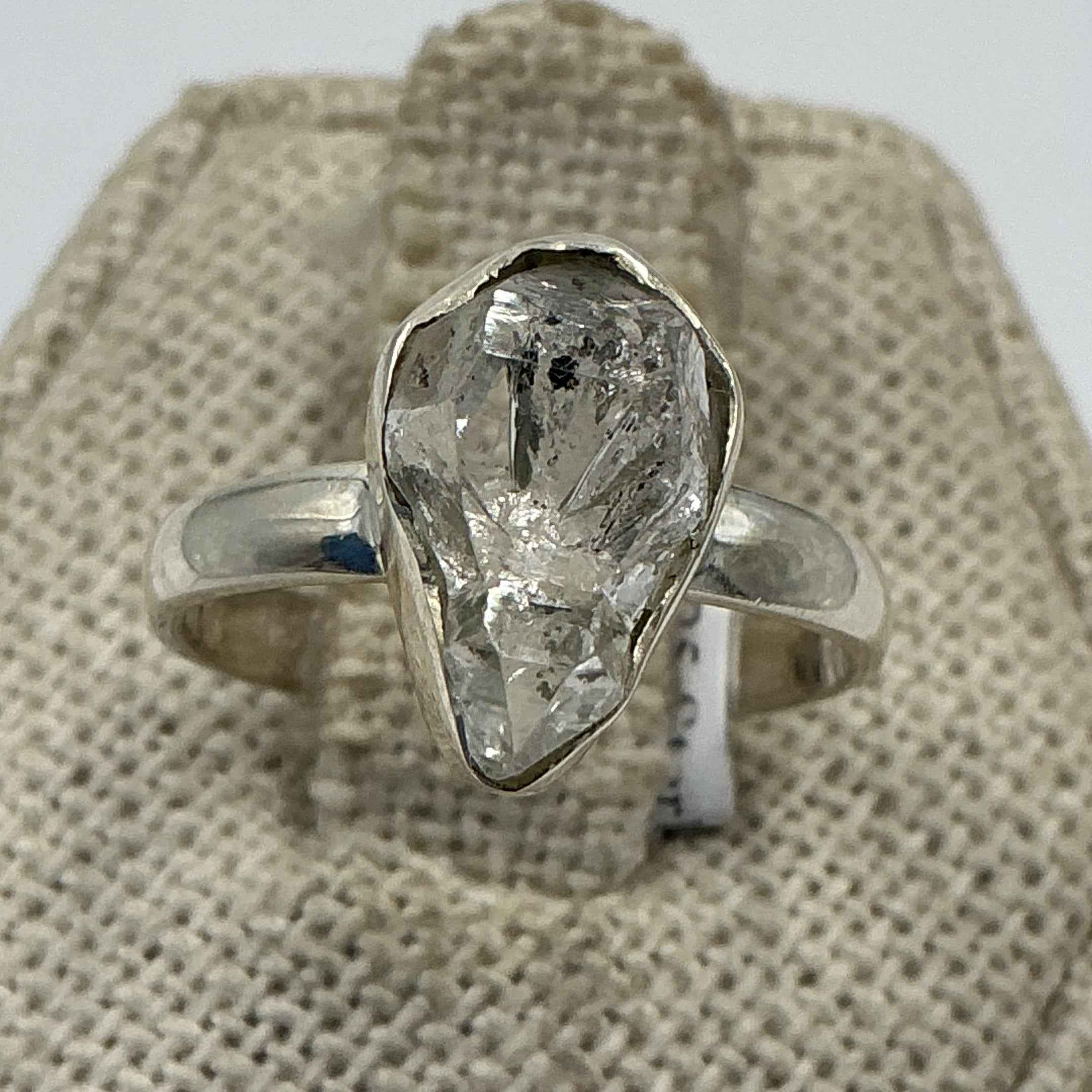 Sterling Silver Herkimer Diamond Ring - Size 6 - Clarity, Intuition & Alignment by Sacred Crystals