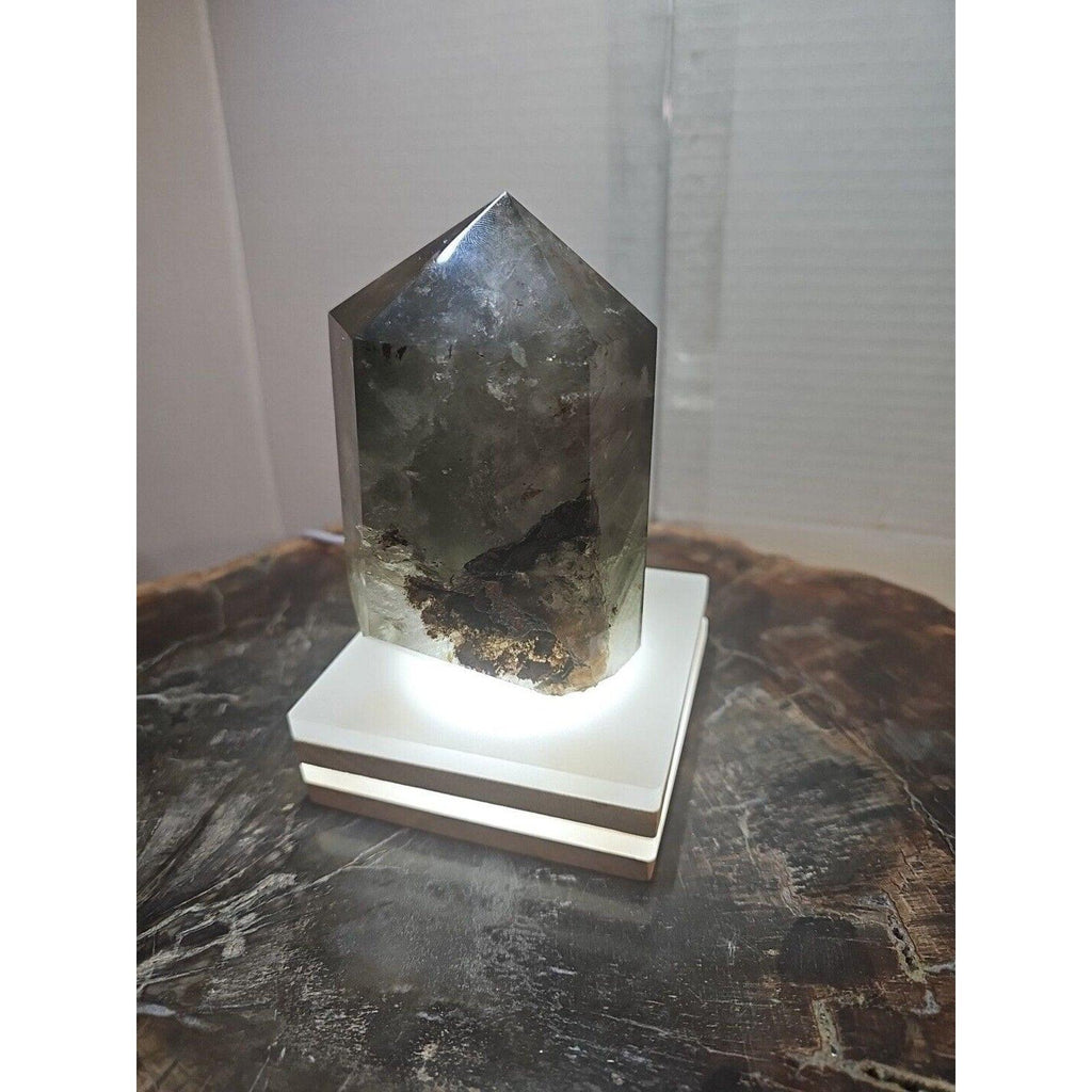 1.73LB Natural Green Ghost Phantom Quartz Crystal Obelisk Wand Point Healing. by CrystalCloud Company