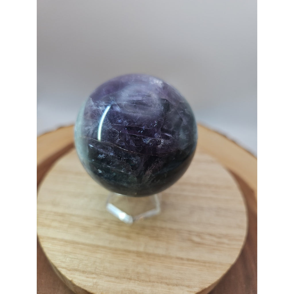 1.10lb Natural Rainbow Fluorite Quartz Crystal Sphere Ball Polished by CrystalCloud Company