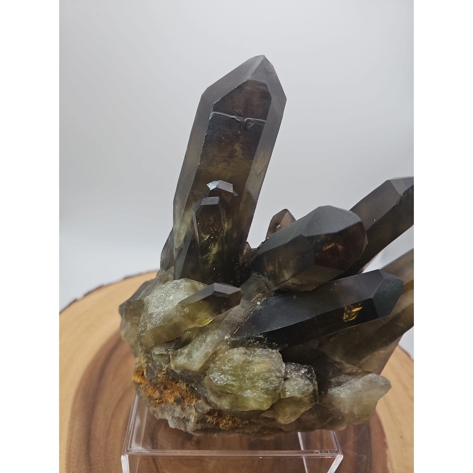 2.77LB Top rare natural beautiful black quartz crystal cluster mineral sample - by CrystalCloud Company