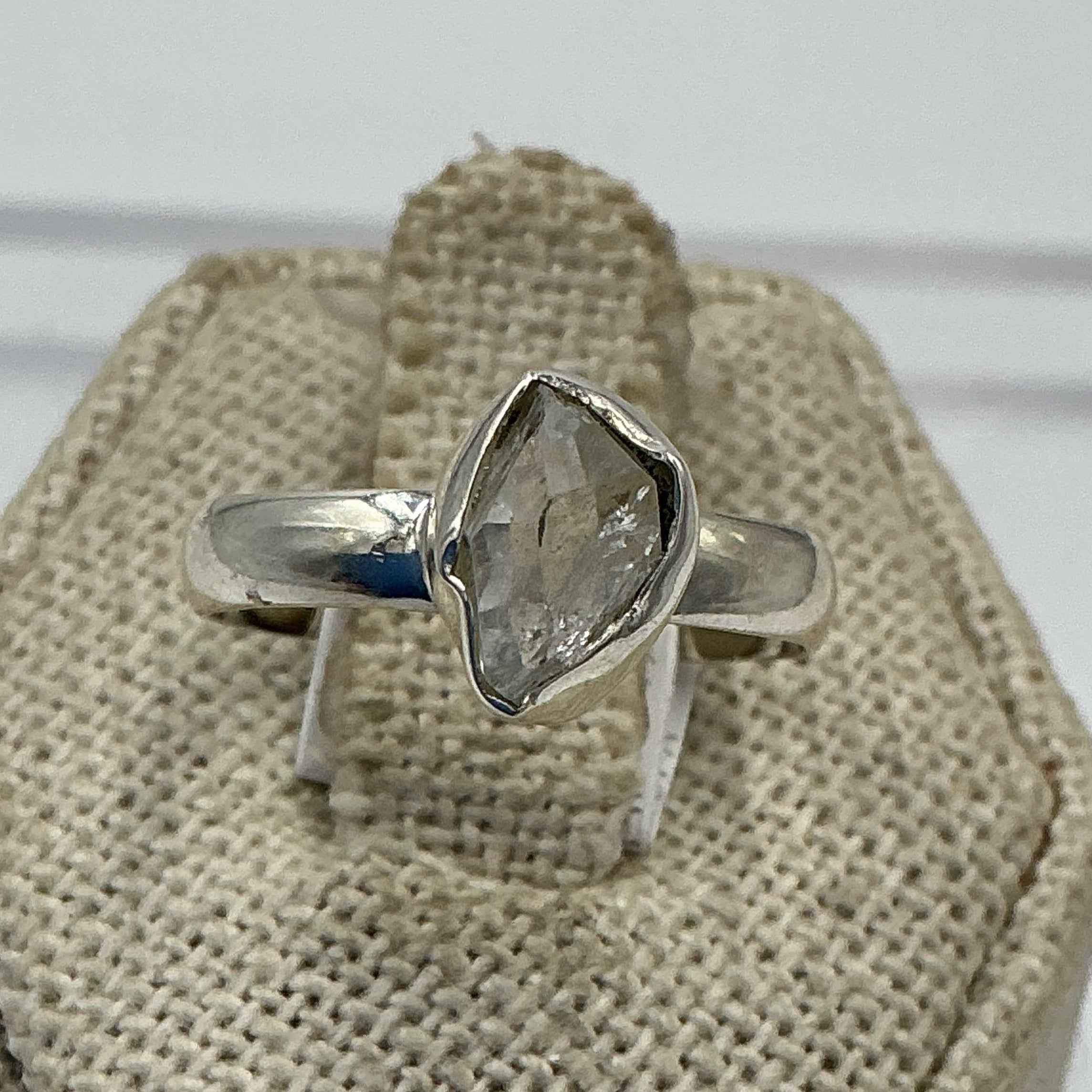 Sterling Silver Herkimer Diamond Ring - Size 7 - Clarity, Intuition & Alignment by Sacred Crystals
