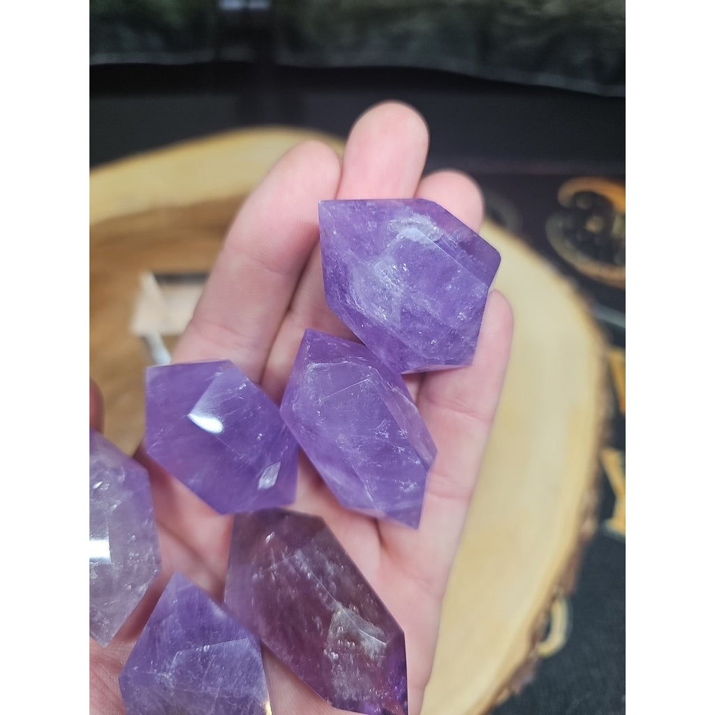1each Natural Purple Amethyst Quartz Crystal Double Point Wand by CrystalCloud Company