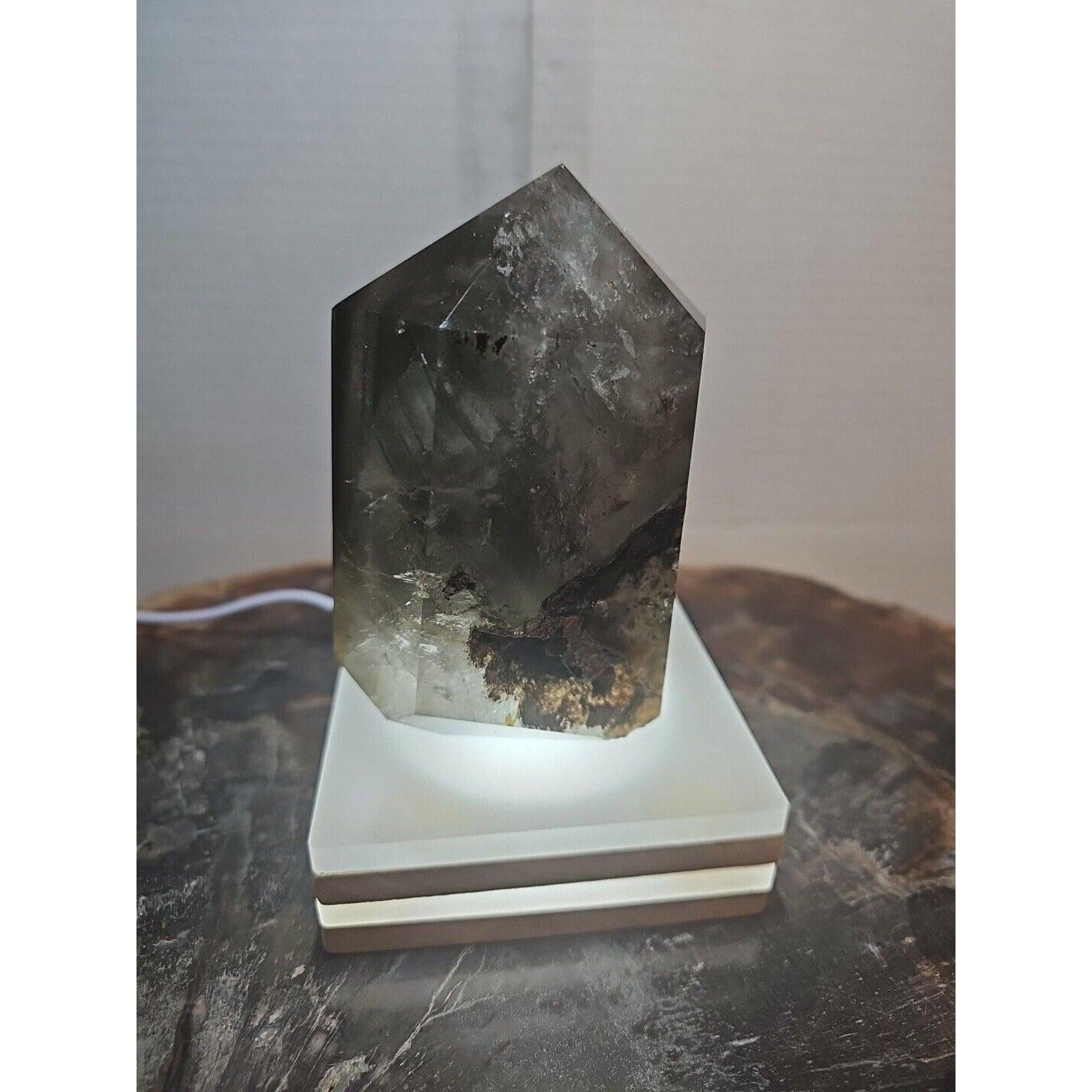 1.73LB Natural Green Ghost Phantom Quartz Crystal Obelisk Wand Point Healing. by CrystalCloud Company