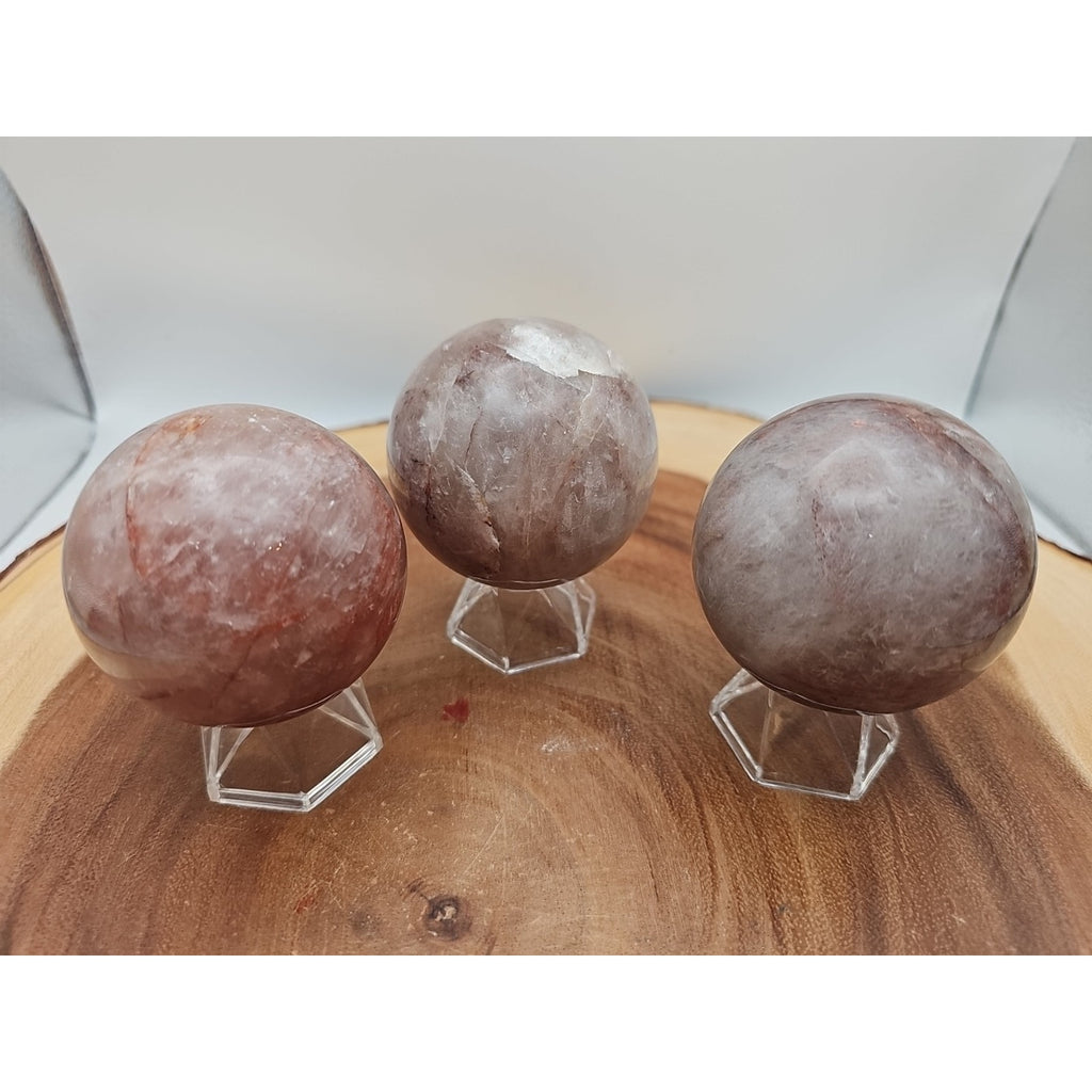 Fire Quartz Crystal Sphere 55-60mm W/stand 1 Each by CrystalCloud Company