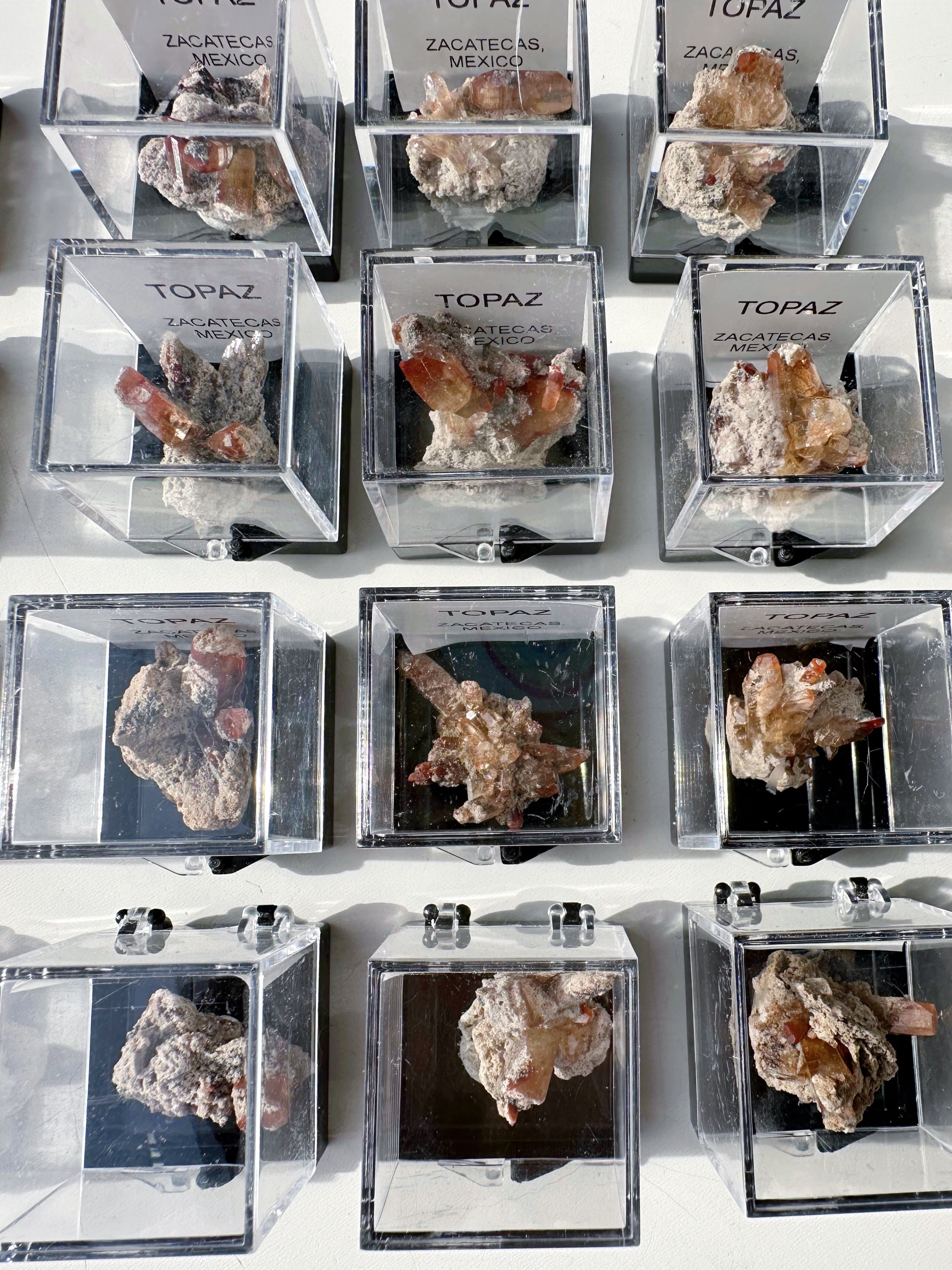 Natural Topaz Thumbnails in a Perky Box - from Zacatecas, Mexico