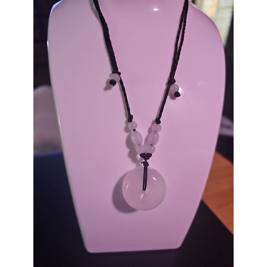 Beautiful! Natural Jade Peace Lucky Buckle Pendant Necklace Healing Adjustable by CrystalCloud Company