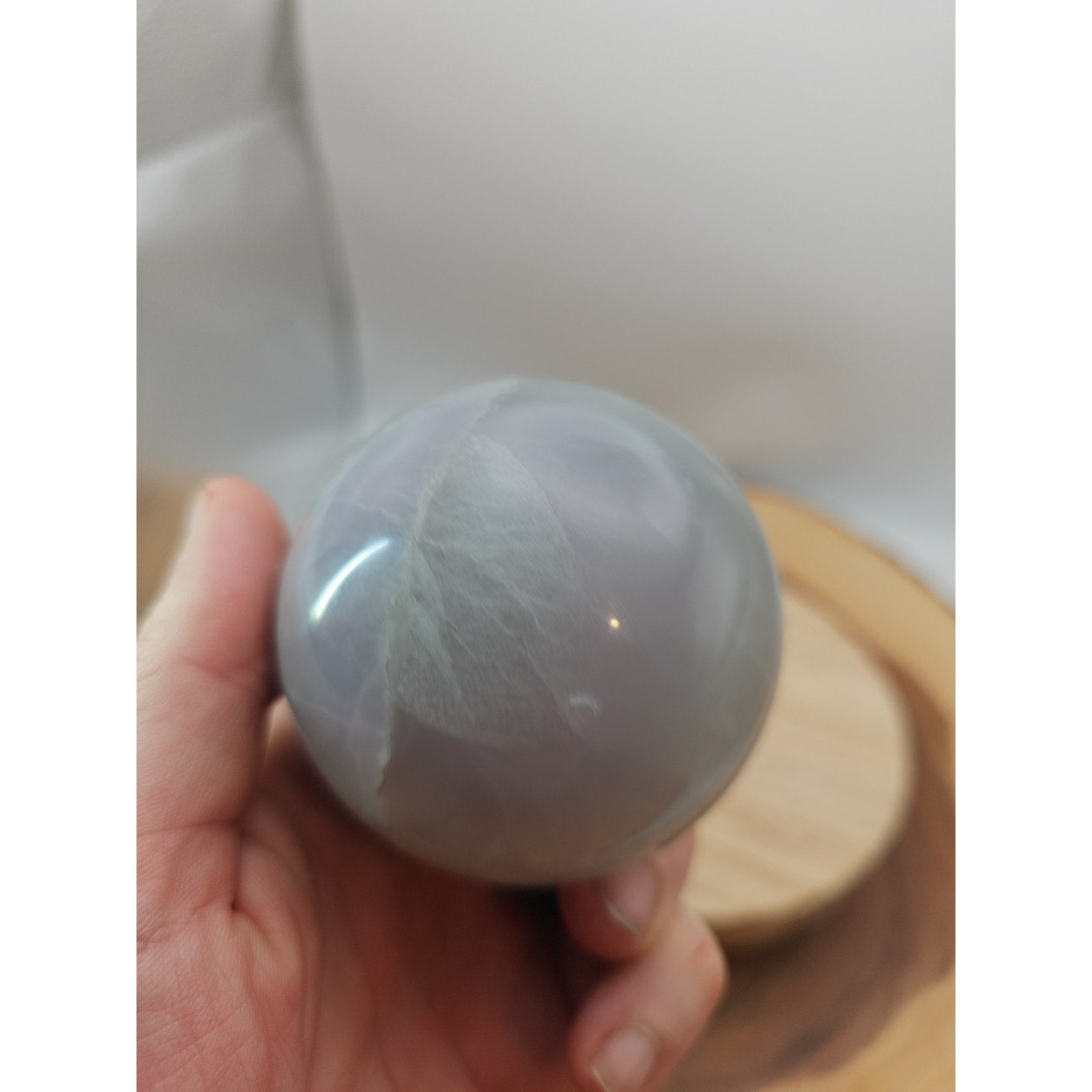 1.17lb Natural Rainbow Fluorite Quartz Crystal Sphere Ball Polished by CrystalCloud Company