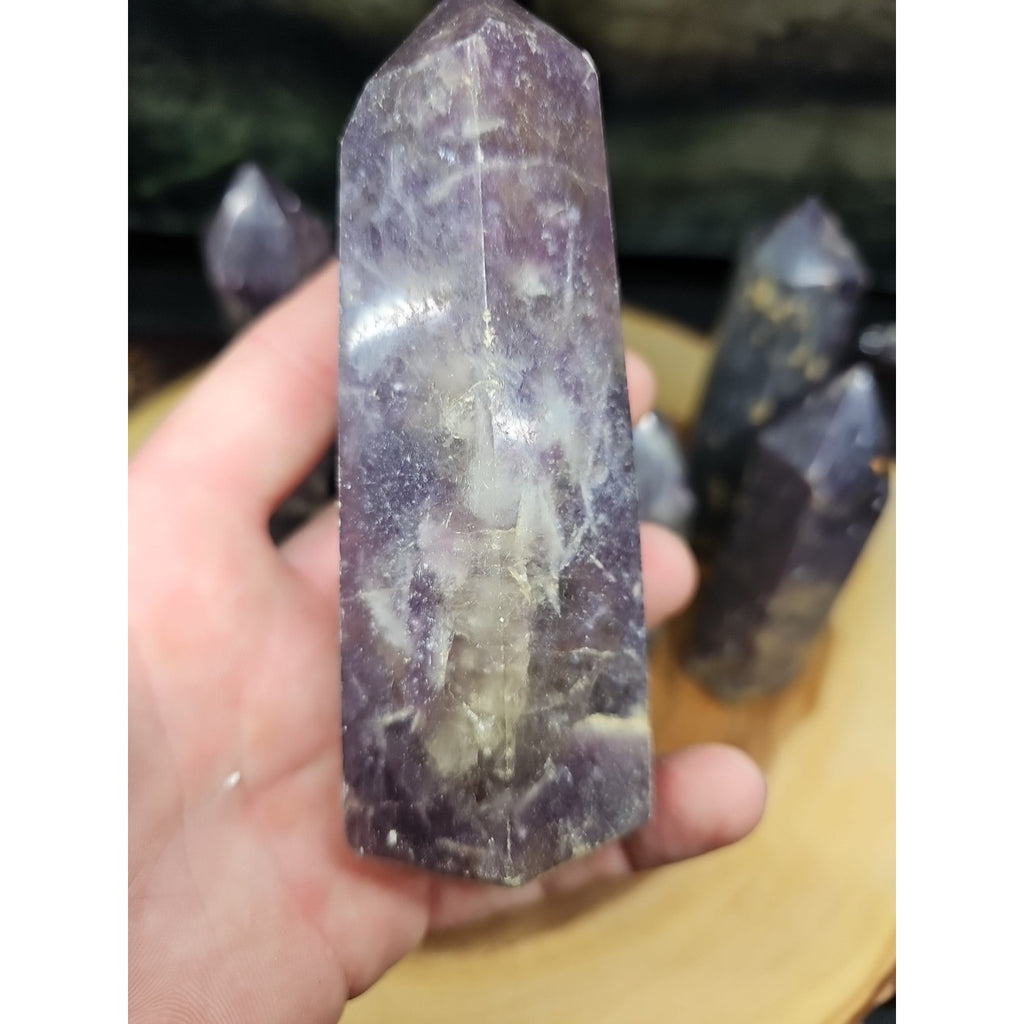 Purple Mica Lepidolite Crystal Tower — 300g–400g, Africa | CrystalCloud Company by CrystalCloud Company