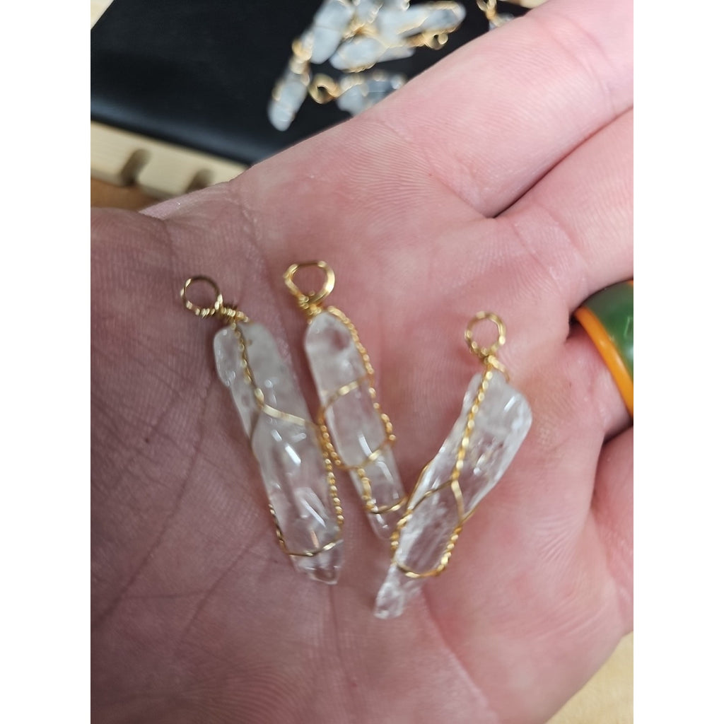 Wire Wrap Quartz Crystal Lot Of 19 by CrystalCloud Company