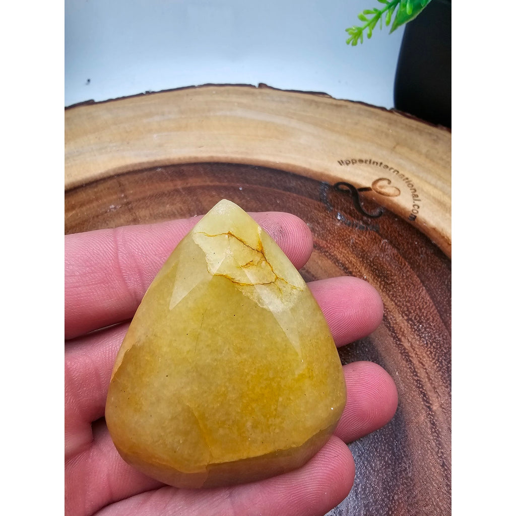 Honey Calcite Flame 76g in Display Case