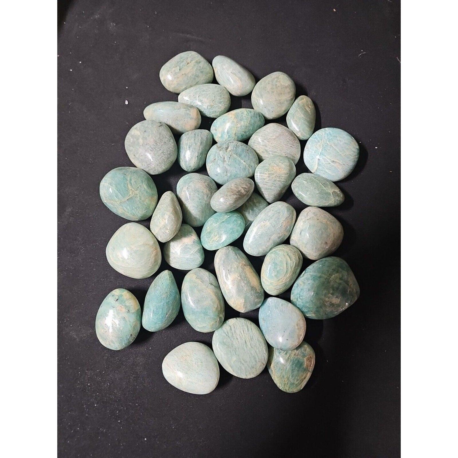 Green Amazonite Quartz Crystal Palm Stone — Large, Polished | CrystalCloud Company by CrystalCloud Company