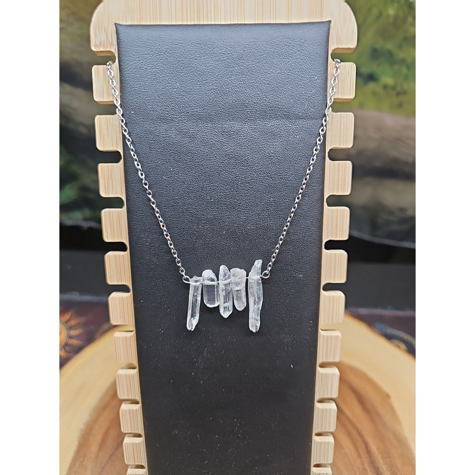 Quartz Crystal Necklace 16in Chain by CrystalCloud Company