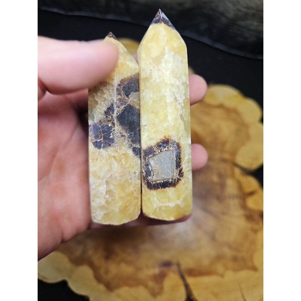.59LB 2Pcs Natural Dragon Septarian Geode Quartz Cluster Crystal Point Healing by CrystalCloud Company