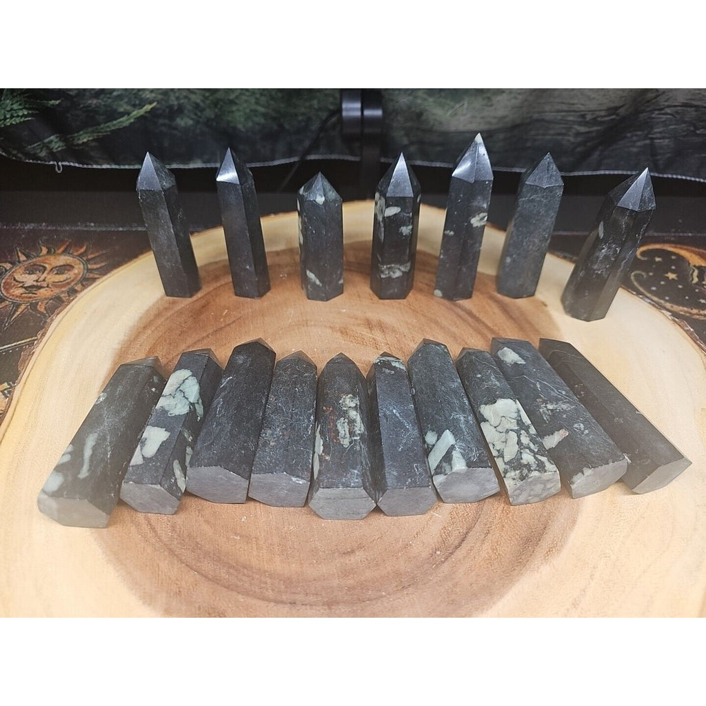 .74lbs Avg 4Pcs Natural Plum Blossom Jasper Crystal Point Tower Polished Healing by CrystalCloud Company