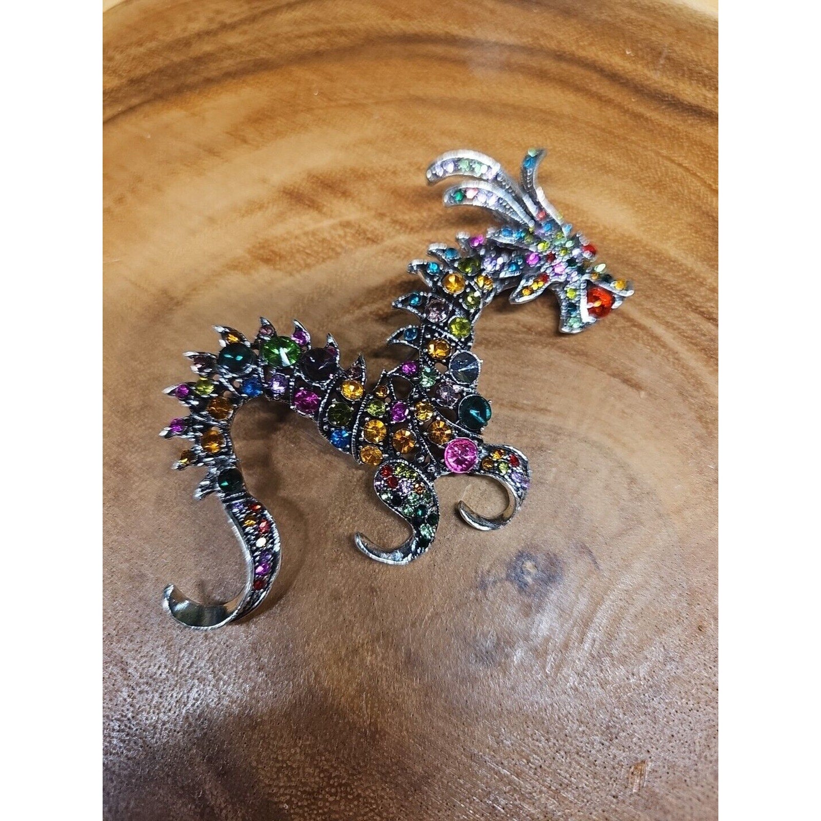 Chinese Dragon Brooch Pin by CrystalCloud Company