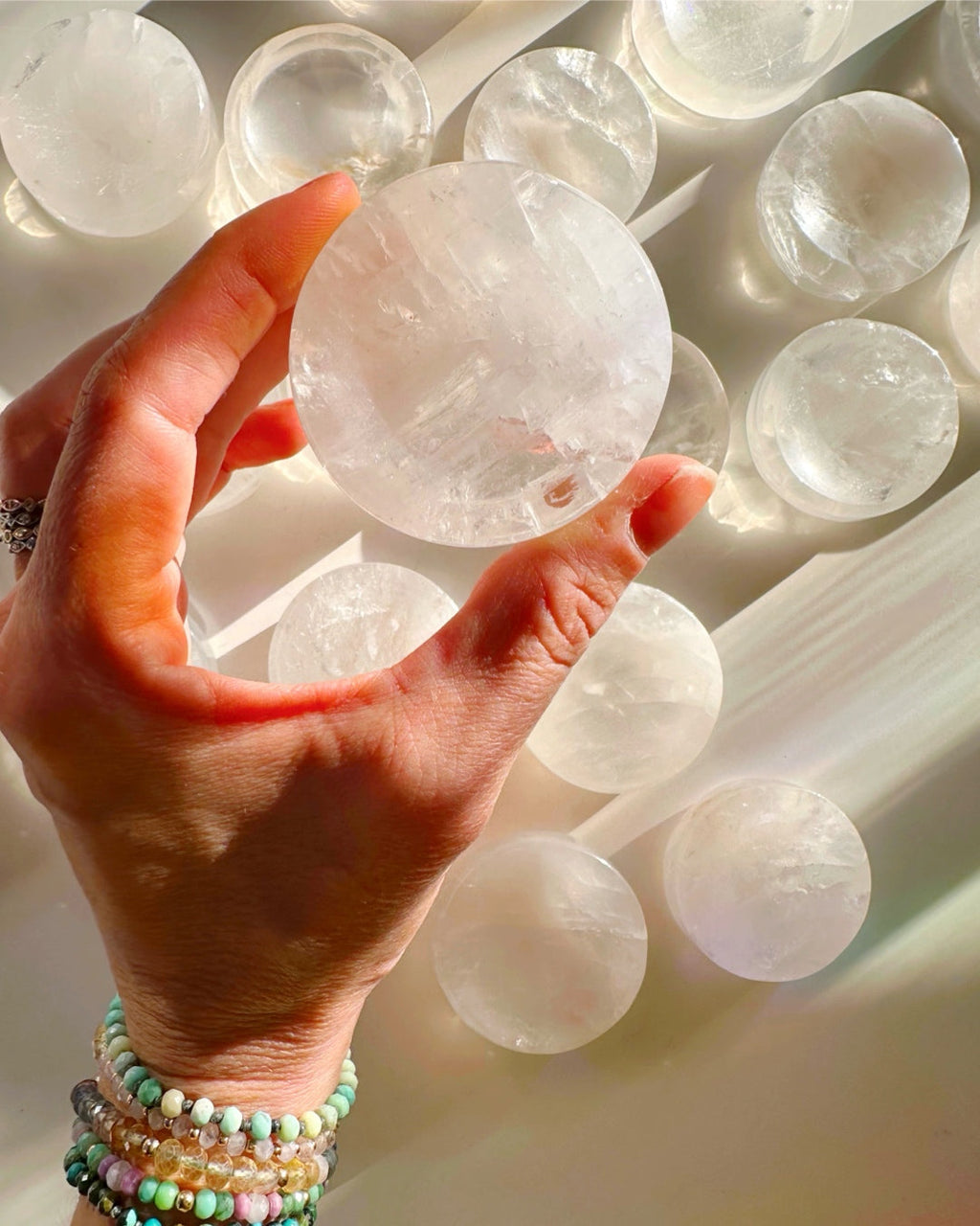 Clear Quartz Sphere Stand/Small Dish by Baltic Mermaid