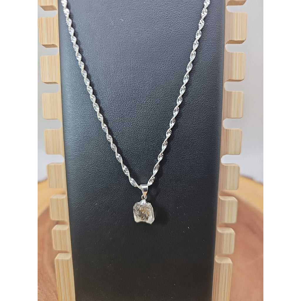 Herkimer diamond necklace W/sterling Silver 925 Chain 16in by CrystalCloud Company