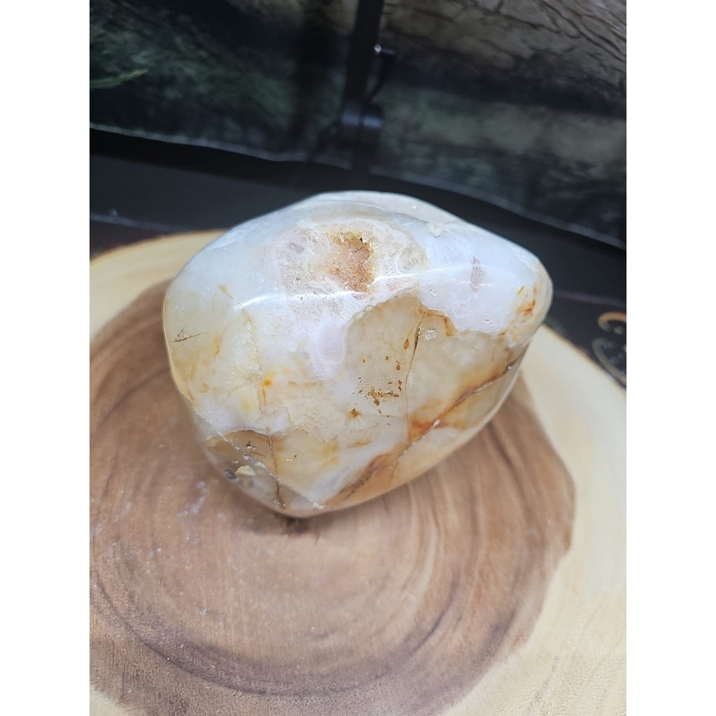 Natural 4.71lb Agate Carnelian Quartz Crystal Geode by CrystalCloud Company