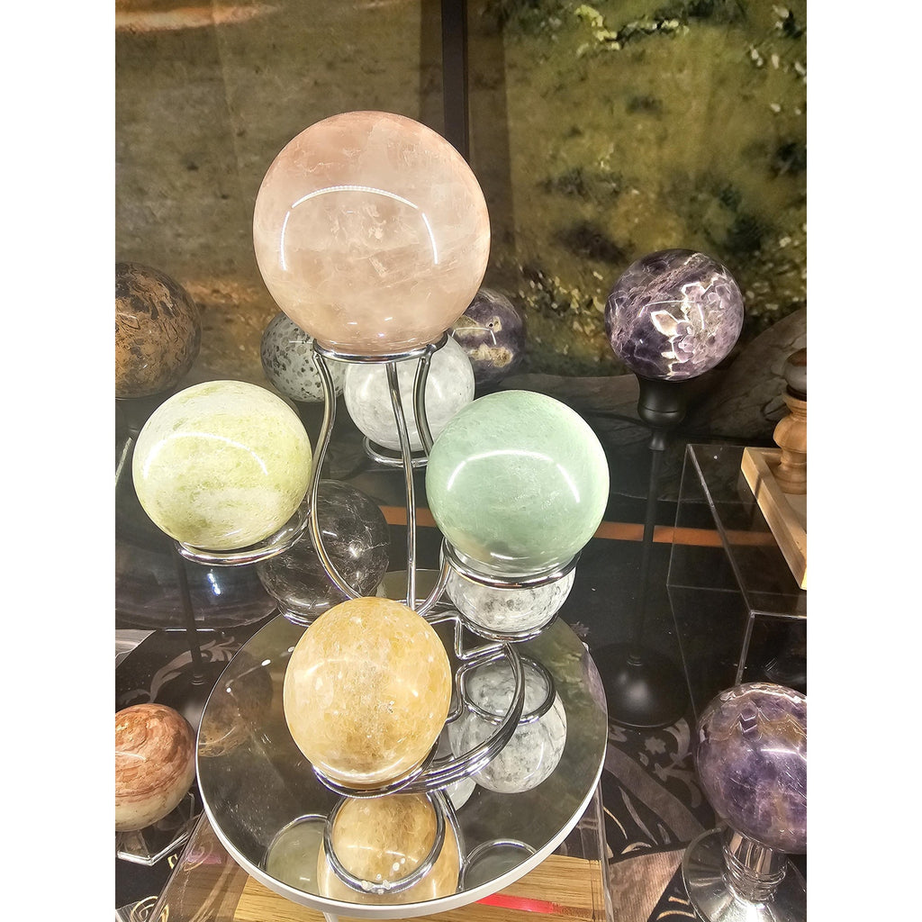 Rose Quartz & Jasper Spheres by CrystalCloud Company