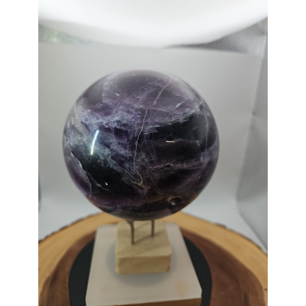Large Rainbow Fluorite Quartz Crystal Sphere — 6.4 inches, Polished | CrystalCloud Company by CrystalCloud Company