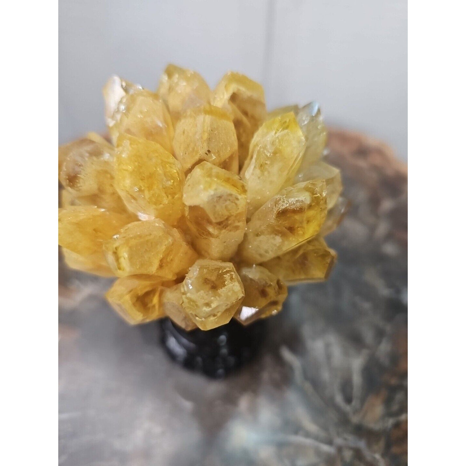 1.12LB Yellow Phantom Quartz Crystal Cluster Mineral Specimen W/Stand by CrystalCloud Company