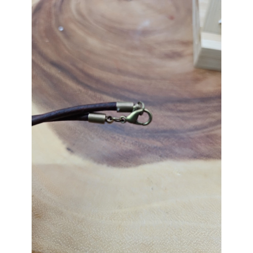 Quartz Lucky Pendant Leather Cord by CrystalCloud Company