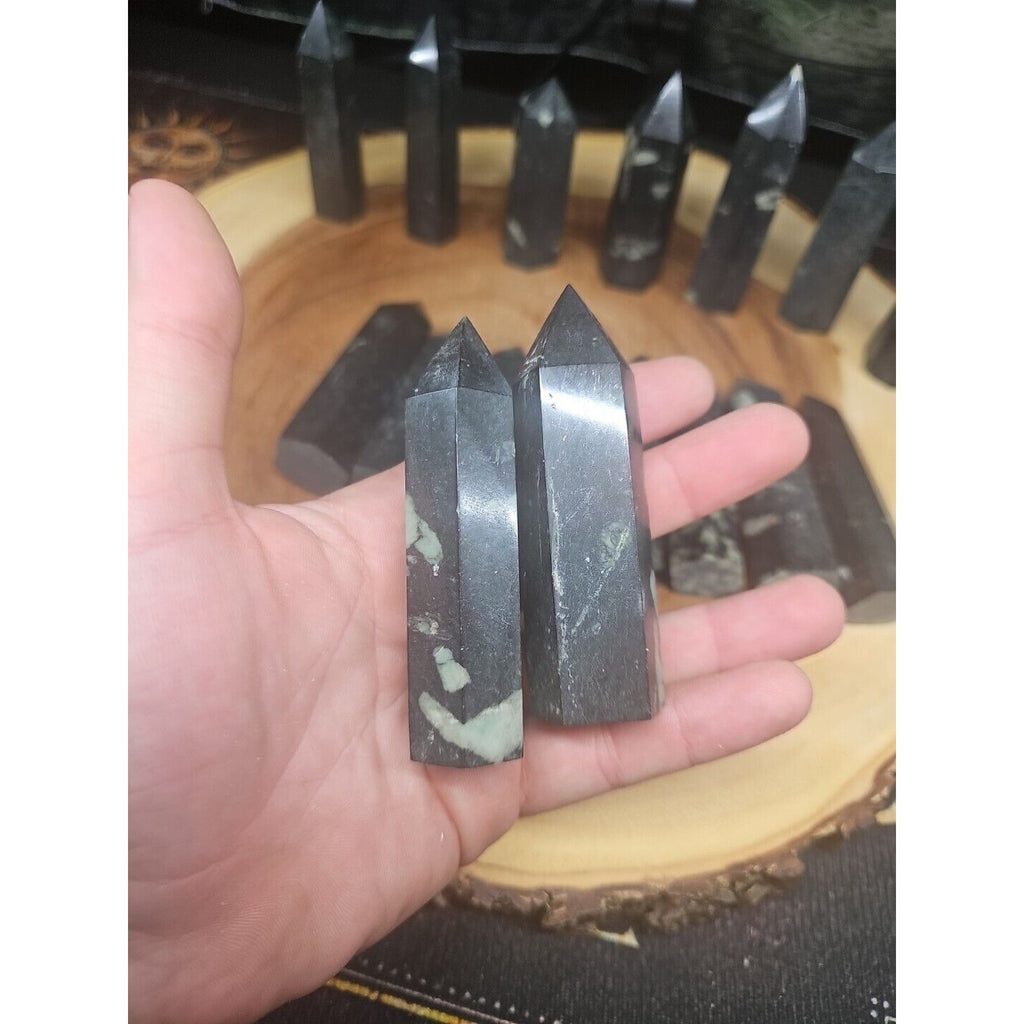 .74lbs Avg 4Pcs Natural Plum Blossom Jasper Crystal Point Tower Polished Healing by CrystalCloud Company