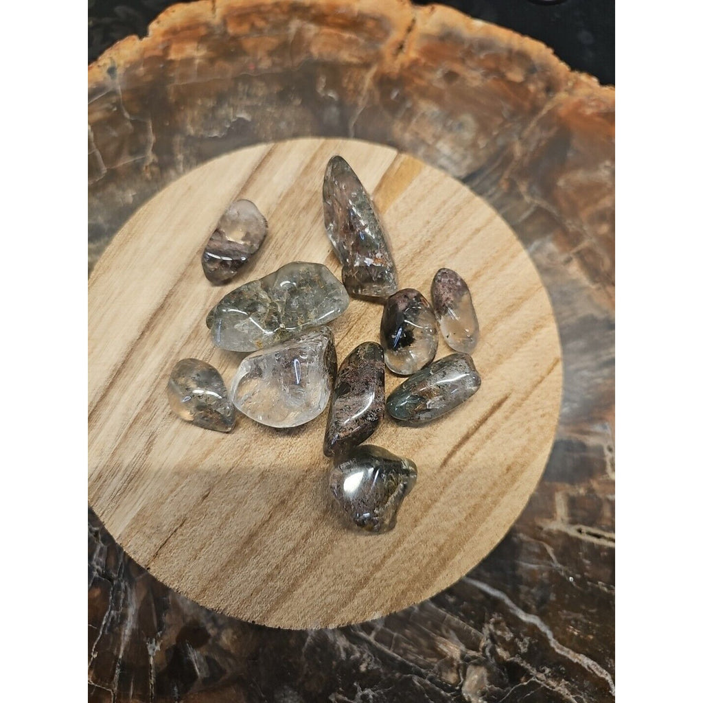 Phantom Ghost Clear Quartz Tumbled Stones — 10-Piece Set, Brazil | CrystalCloud Company by CrystalCloud Company