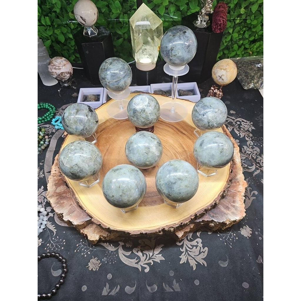 .95LB Avg 1Pc Natural Rainbow Labradorite Crystal Sphere Ball Polished by CrystalCloud Company