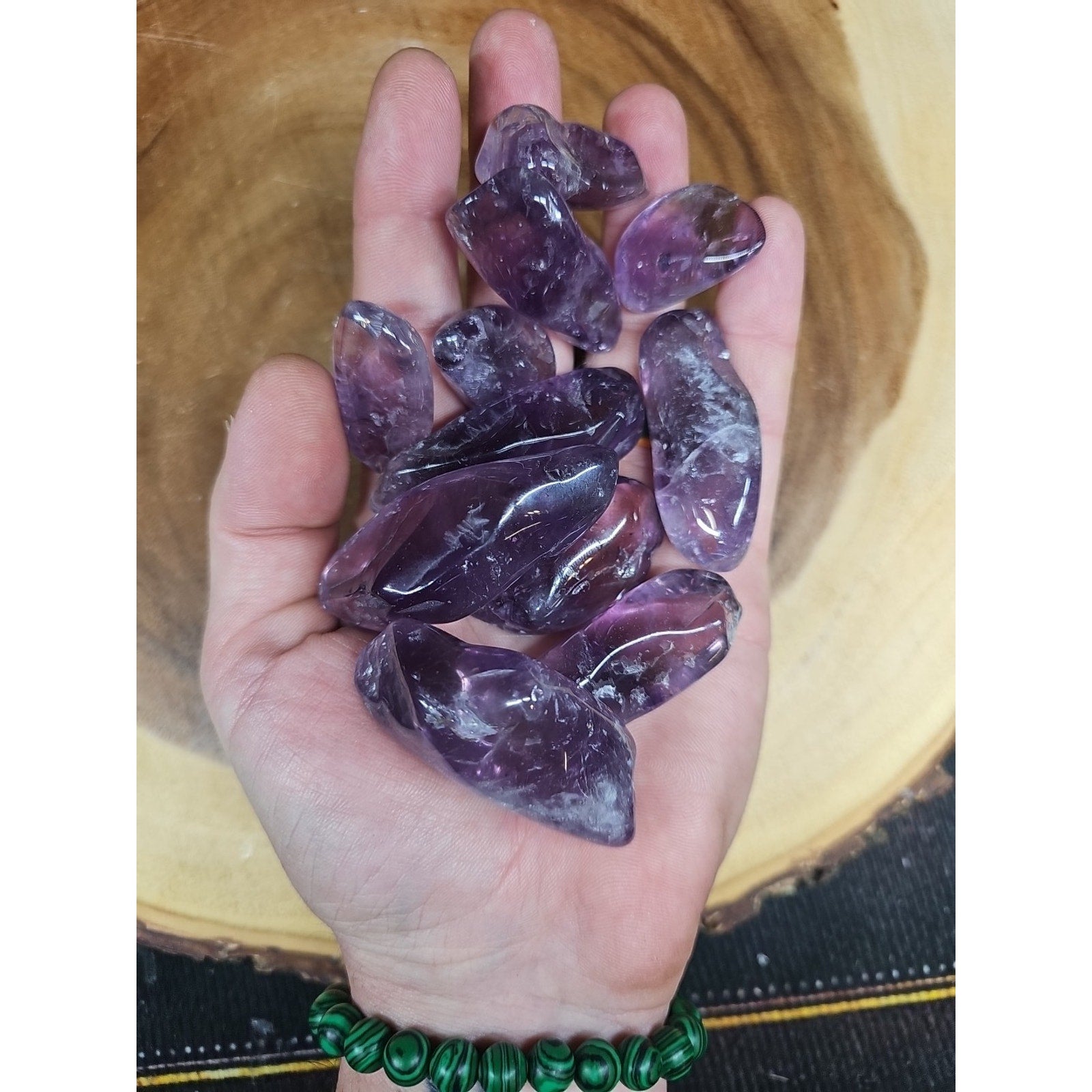 11Pcs Raw Natural Purple Amethyst Quartz Crystal Tumbled Healing Brazil .48lbs by CrystalCloud Company