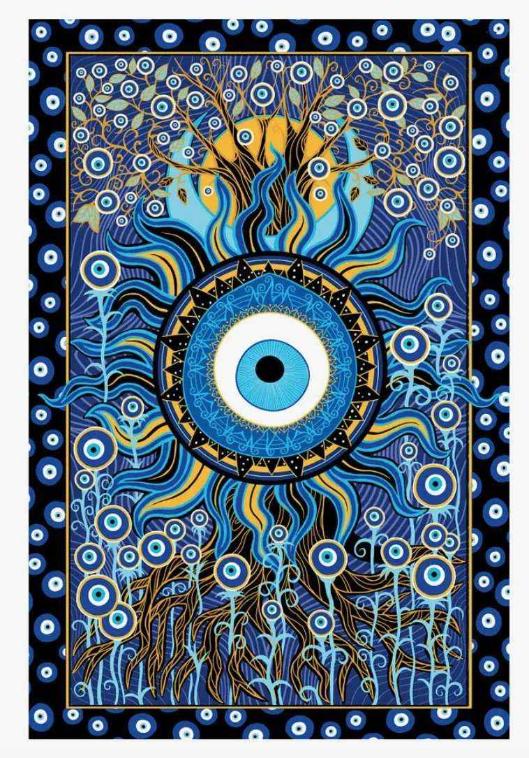 3D Evil Eye Tapestry by Sacred Crystals