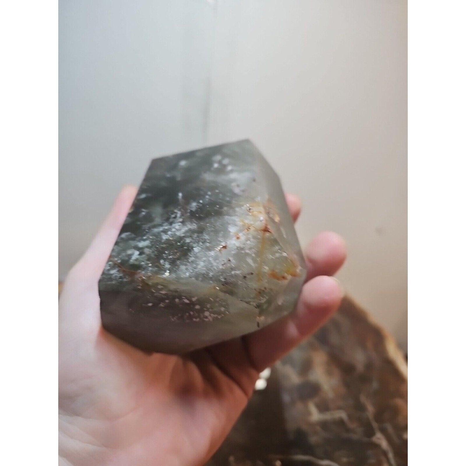 1.73LB Natural Green Ghost Phantom Quartz Crystal Obelisk Wand Point Healing. by CrystalCloud Company