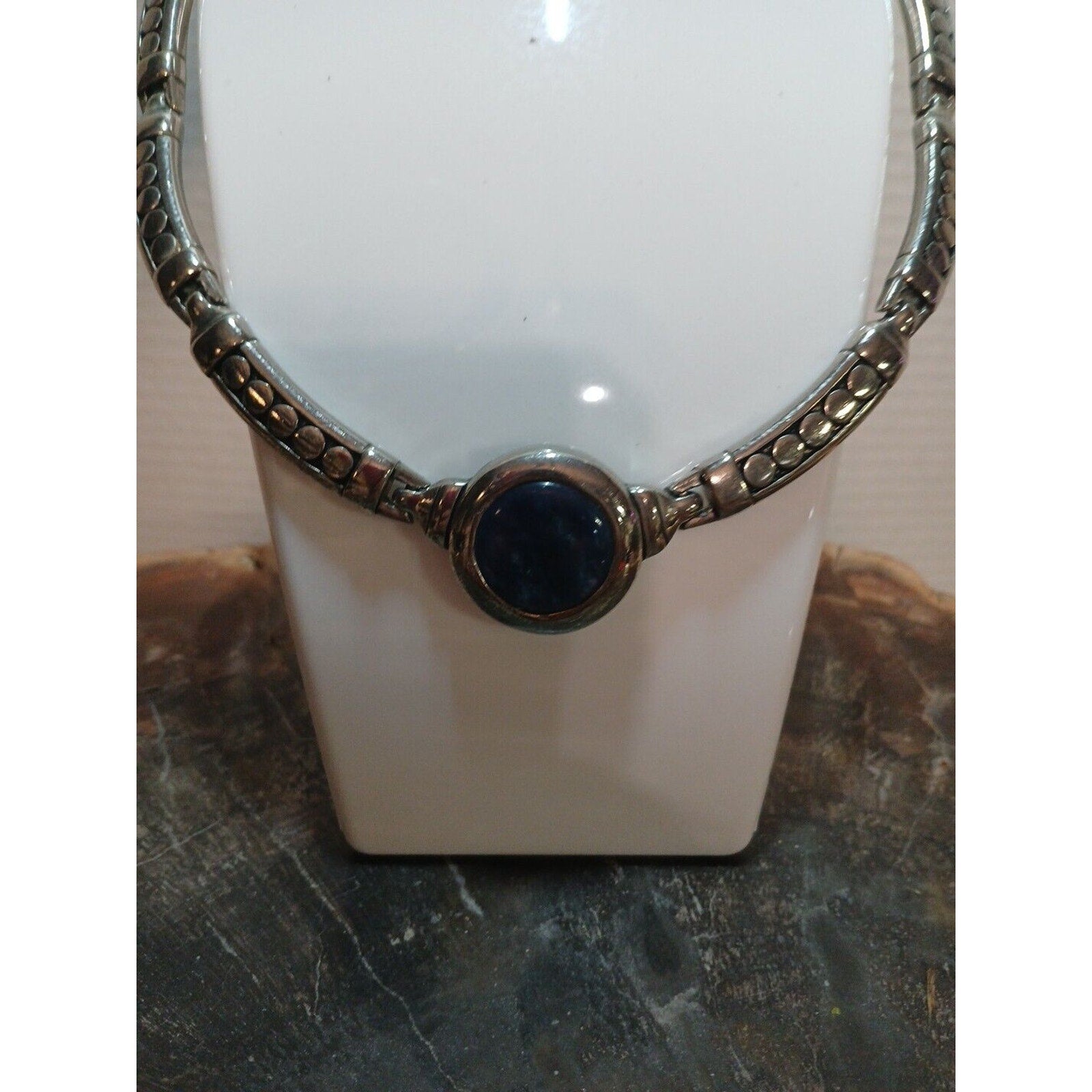 Silver Plated Necklace with Natural Stone Pendant by CrystalCloud Company