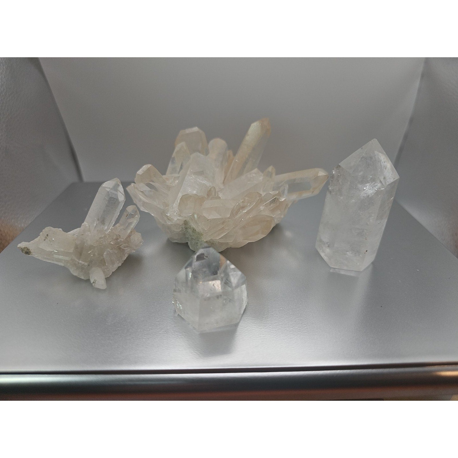 Quartz Crystal Cluster .97lb 4pcs by CrystalCloud Company