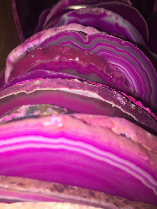 Agate Slice ( 6 - 7 Inches Long ) Size # 7 Grade A Round - Natural Crystal Slab - Polished Sliced Agates Tray Plate Slabs Coaster by Amazing Crystals