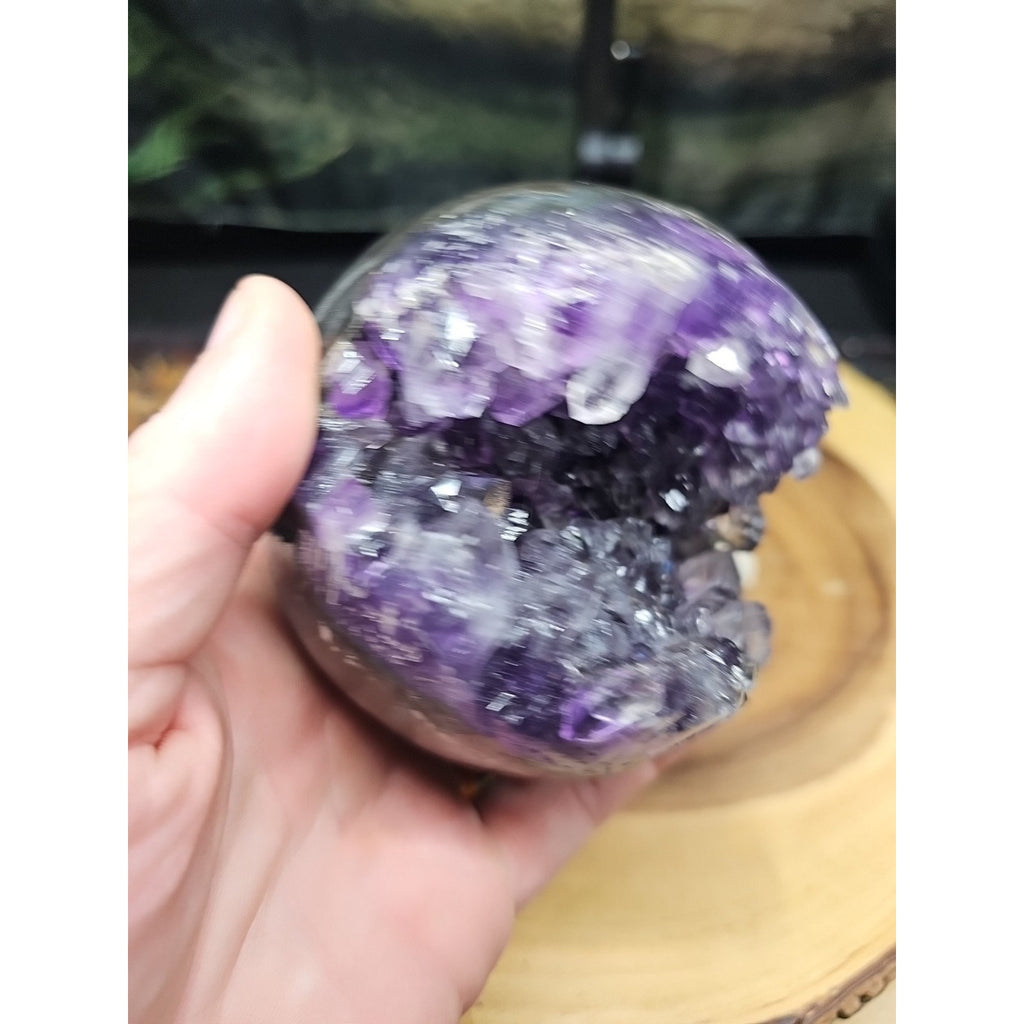 1.92LB Natural Purple Crystal Cave Quartz Open Crystal Ball Spiritual Healing by CrystalCloud Company