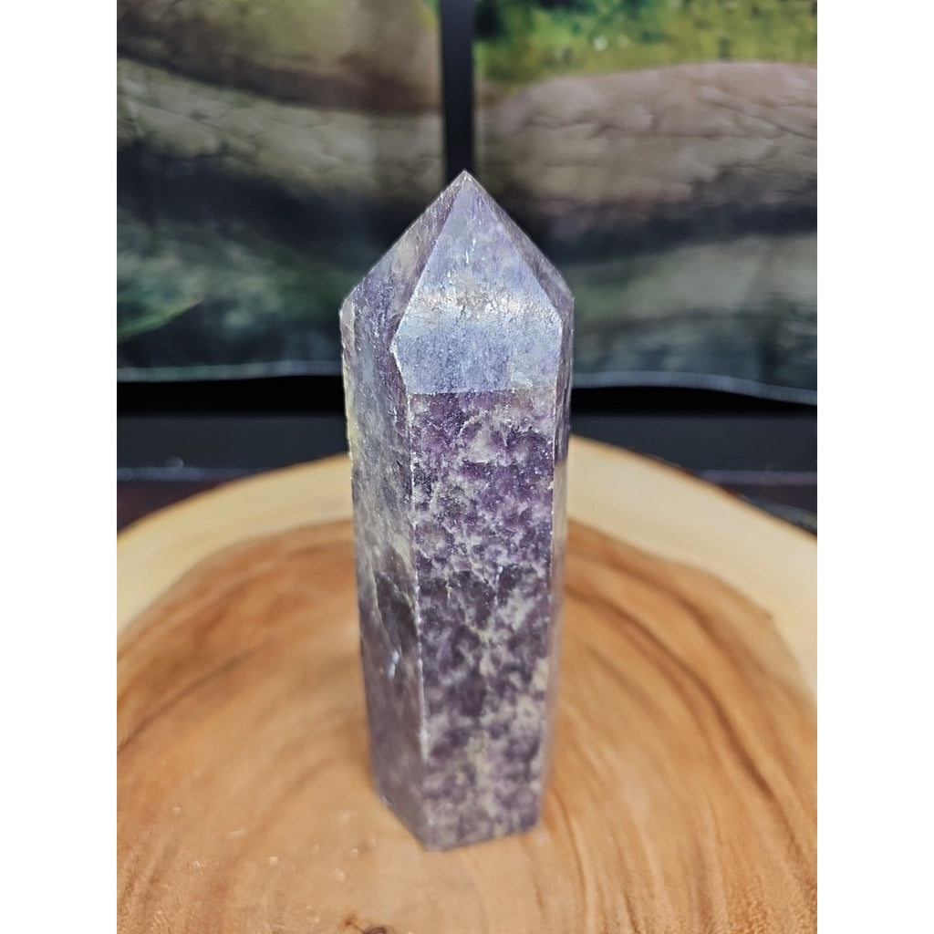 1ea Natural Purple Mica Lepidolite Crystal Point Tower Africa 505g by CrystalCloud Company