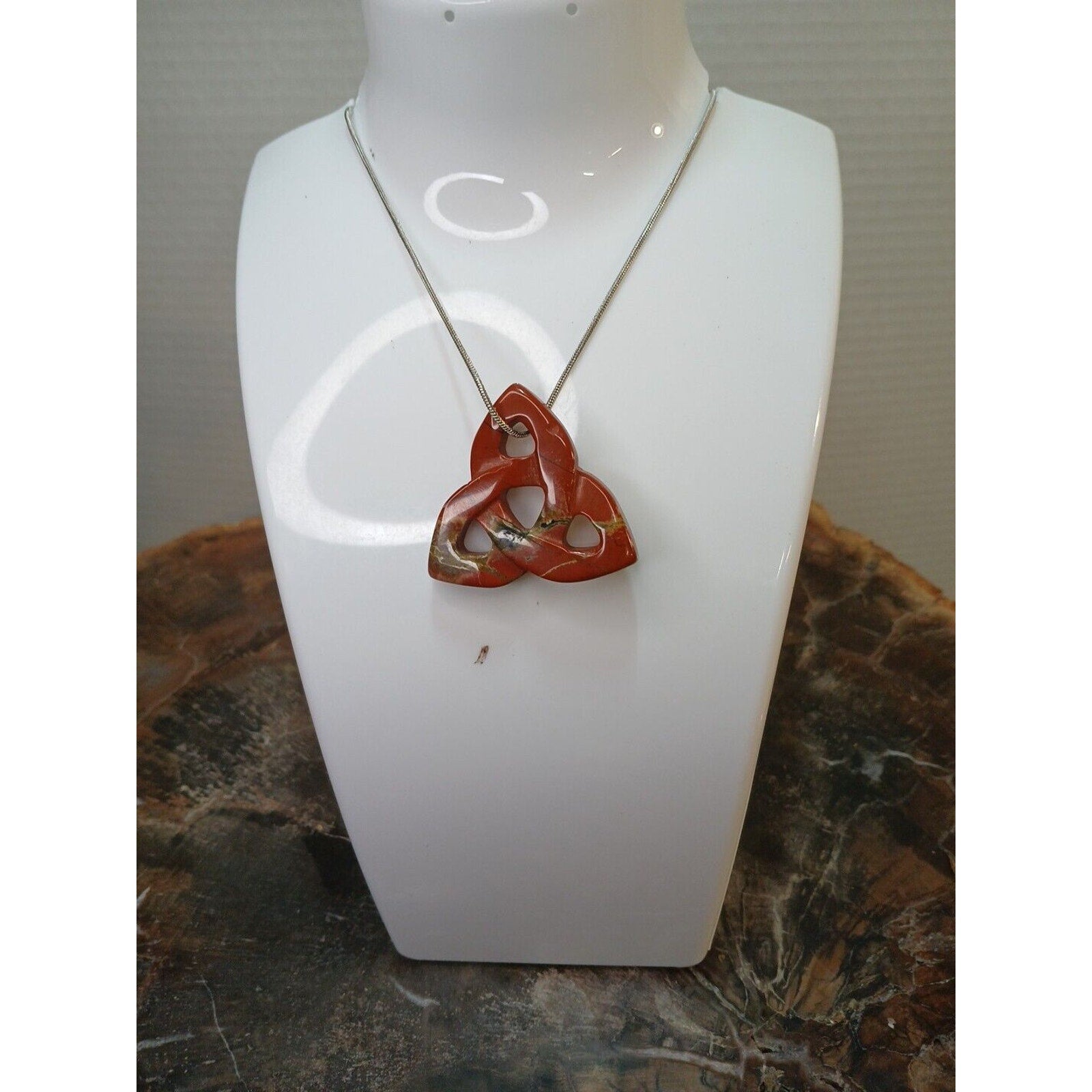 Ocean Jasper Agate Necklace W/925 Silver Chain by CrystalCloud Company