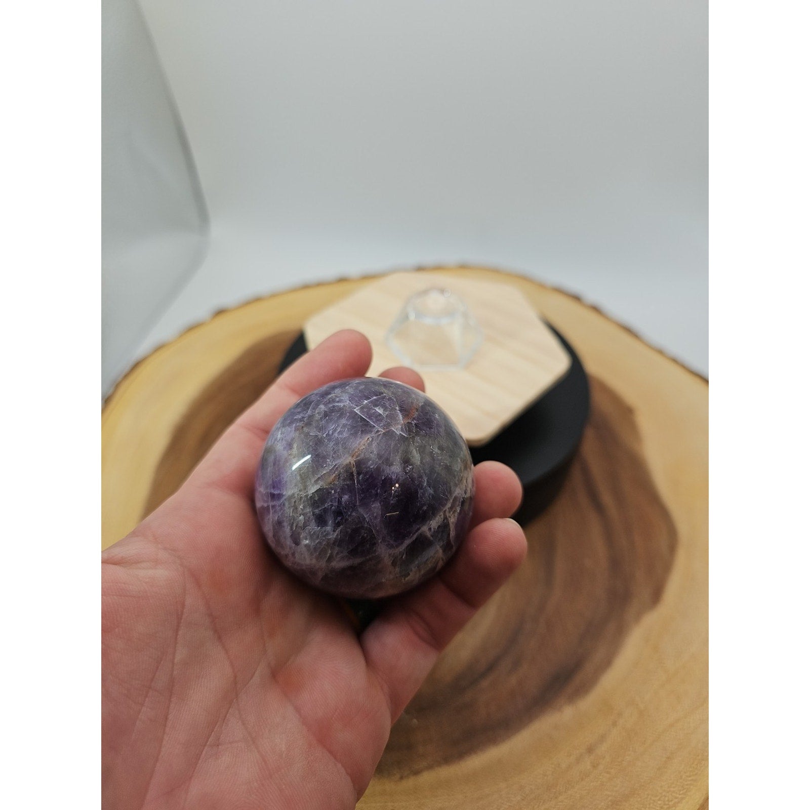 Chevron Amethyst Sphere 250g 56mm by CrystalCloud Company