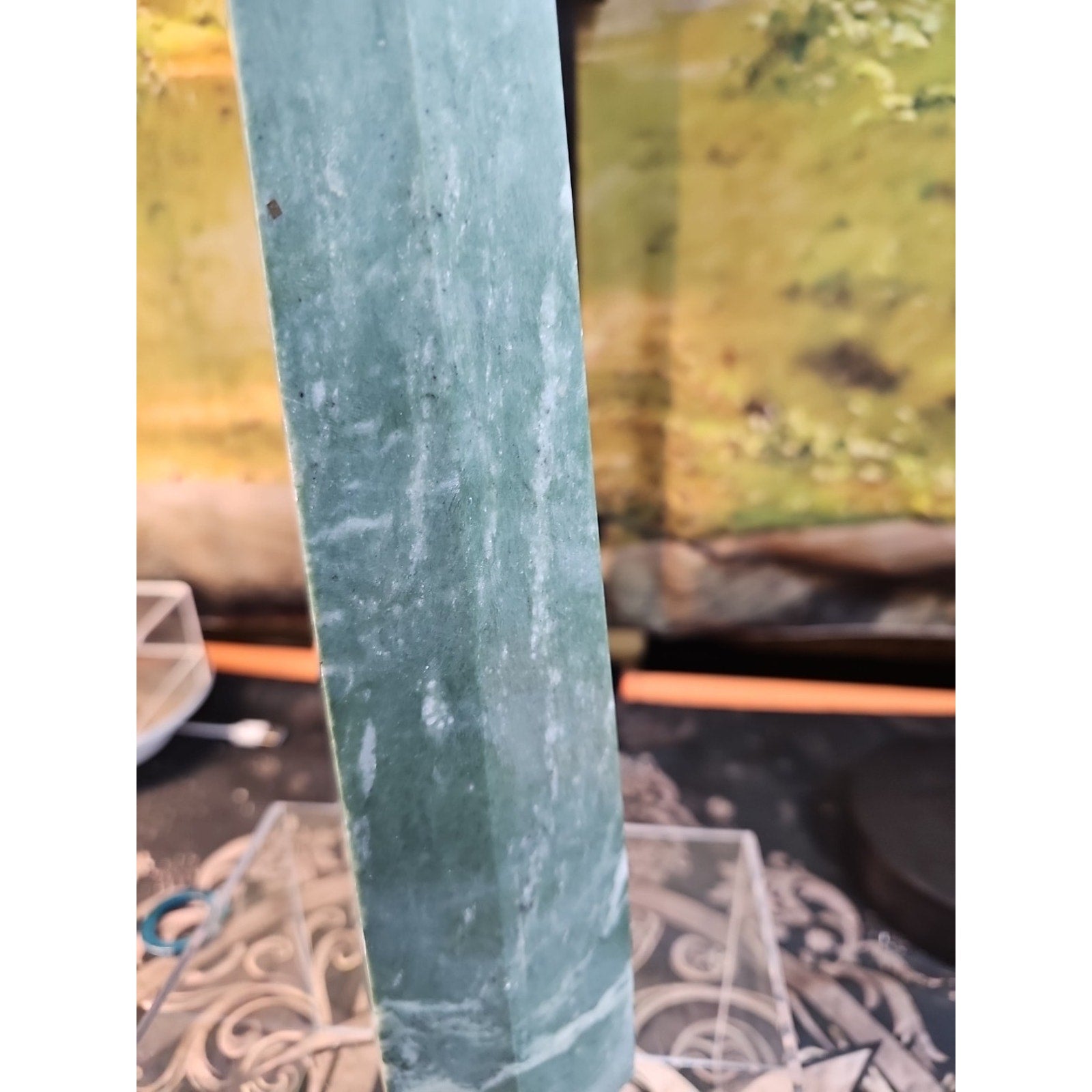 4.69lbs 12in Tall Green Jasper Crystal Point Tower Healing by CrystalCloud Company