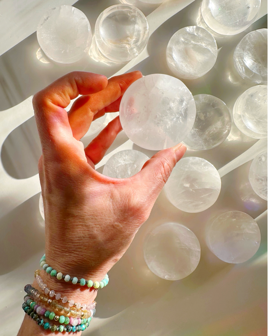 Clear Quartz Sphere Stand/Small Dish by Baltic Mermaid