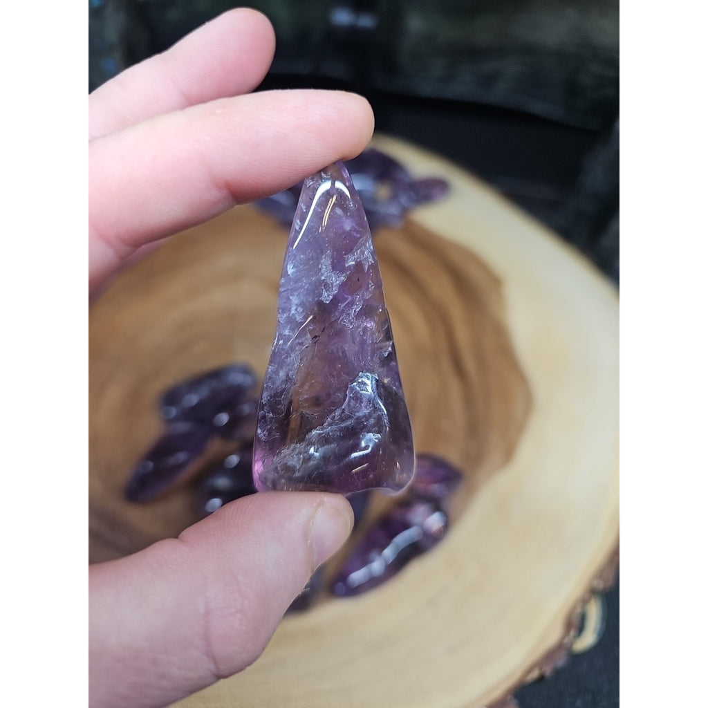 11Pcs Raw Natural Purple Amethyst Quartz Crystal Tumbled Healing Brazil .44lbs by CrystalCloud Company