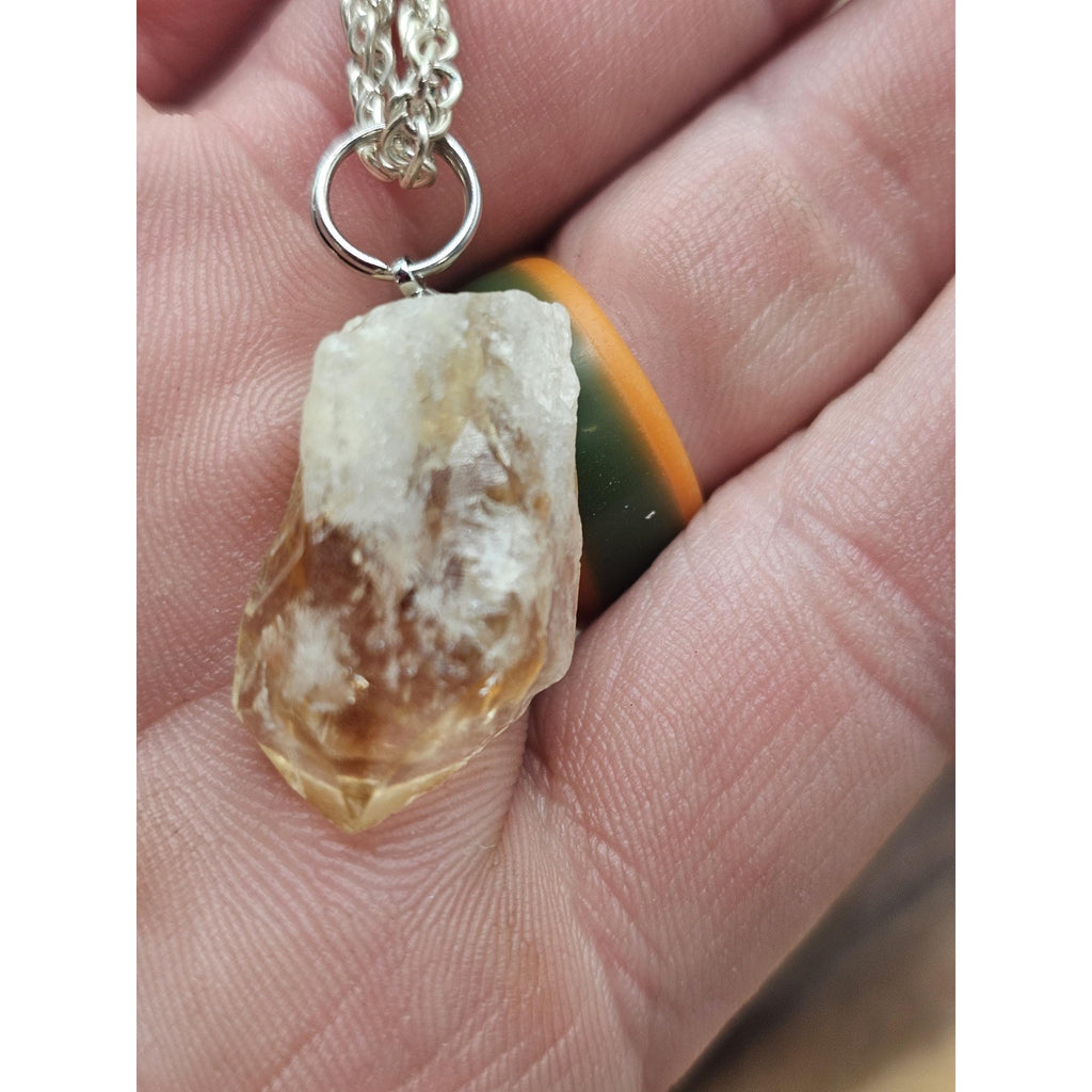 Raw Citrine pendant necklace Copper Wire by CrystalCloud Company