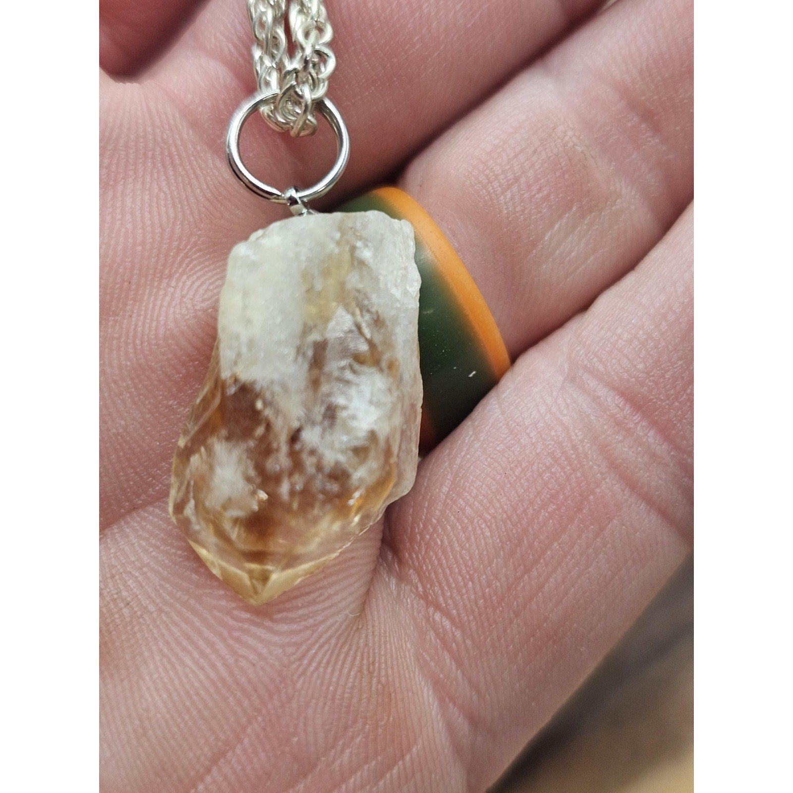 Raw Citrine pendant necklace Copper Wire by CrystalCloud Company